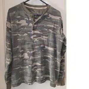 Faded Glory Camo Long Sleeve Top Grey Medium (38-40)